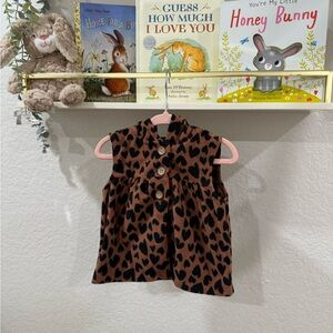 Carters Brown and Black Heart Patterned Vest